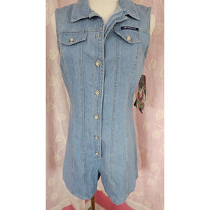 Vintage WITH TAGS 90s No Excuses Denim Jean Overalls Shortalls Shorts‎ Y2K S
